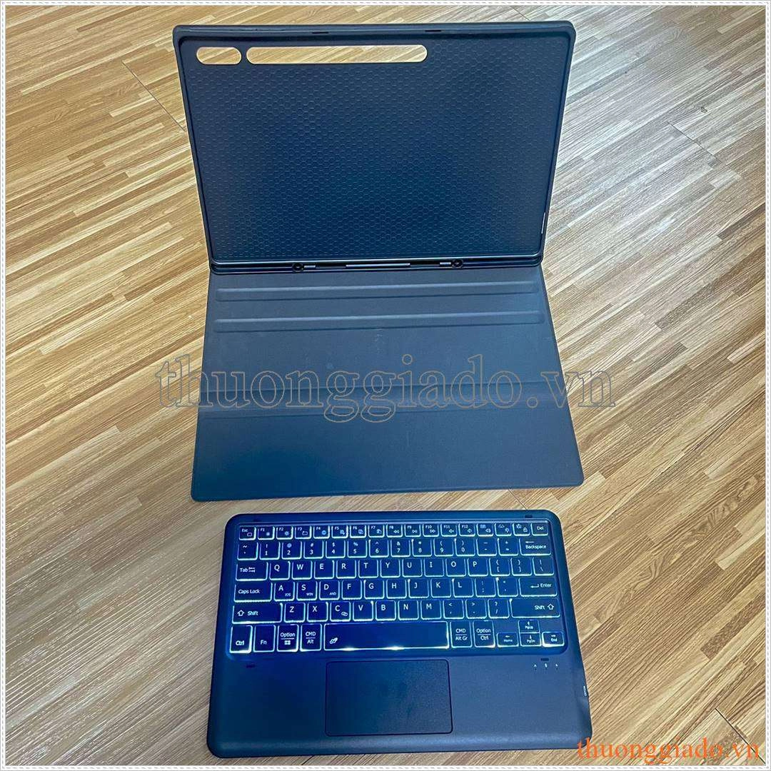 Bao da kèm bàn phím Samsung Galaxy Tab S8 Ultra có touchpad, có đèn nền phím bấm, có ngăn để bút